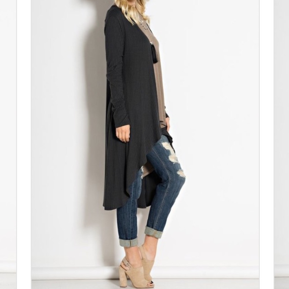 Ribbed Gray Cardigan